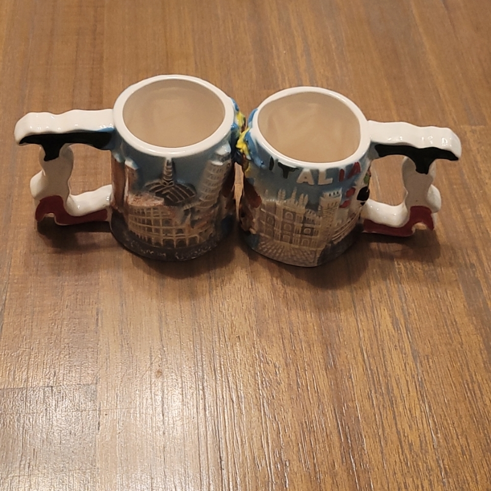 3D Italy Rome Ceramic Espresso Coffee Cups. Set of 2 . - Picture 3 of 8